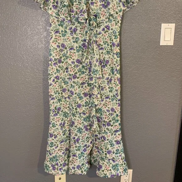 Vtg Karin Stevens Cottage Core Floral Feminine Tea Dress Rayon Size 8 - Picture 5 of 8